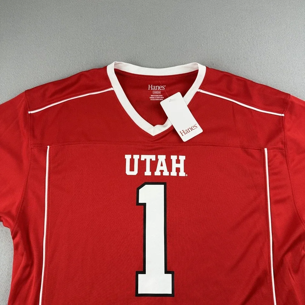 NCAA University of Utah Utes Football Jersey Red Men's Size Large